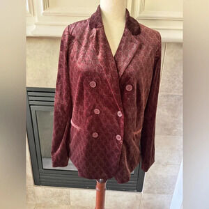 Carolina Belle Montreal Women's Velvet Doublebreasted Lush Retro Blazer Jacket L